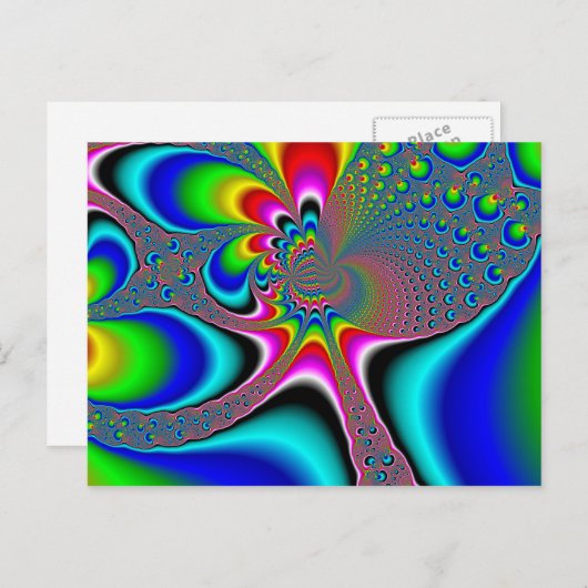 Regenbooggenerator - Fractal Briefkaart (Voorkant / Achterkant)