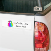 Regenbooggenoom in masker: We zijn in deze Samen Bumpersticker (Op Truck)