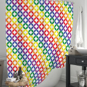 Regenbooggeometrisch patroon douchegordijn