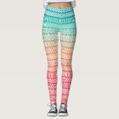 Regenbooggeometrisch patroon leggings (Voorkant)