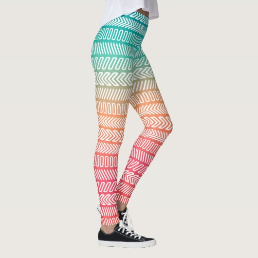 Regenbooggeometrisch patroon leggings (Rechts)