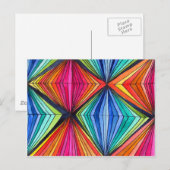 Regenbooggeometrische optische kunst briefkaart (Voorkant / Achterkant)