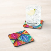 Regenbooggeometrische optische kunst drankjes onderzetter (Rechterzijde)