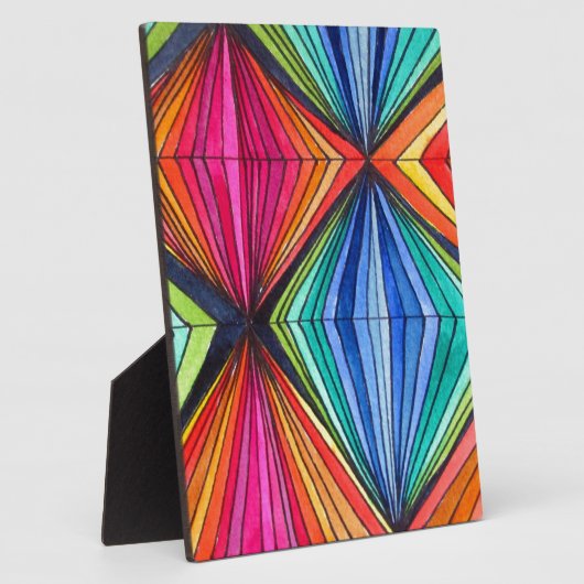 Regenbooggeometrische optische kunst fotoplaat (Zijkant)