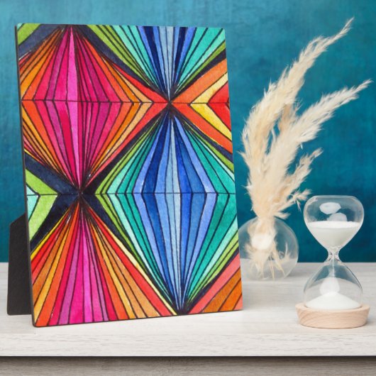 Regenbooggeometrische optische kunst fotoplaat (Zijkant)