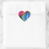 Regenbooggeometrische optische kunst hart sticker (Tas)