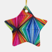 Regenbooggeometrische optische kunst keramisch ornament (Achterkant)