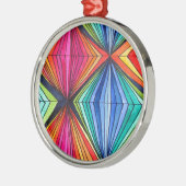 Regenbooggeometrische optische kunst metalen ornament (Links)