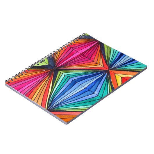 Regenbooggeometrische optische kunst notitieboek (Linkerzijde)
