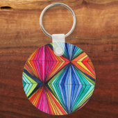 Regenbooggeometrische optische kunst sleutelhanger (Voorkant)