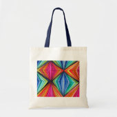 Regenbooggeometrische optische kunst tote bag (Voorkant)