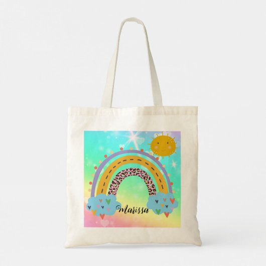 Regenbooggerichte Canvas tas (Achterkant)