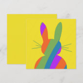Regenbooggestreepte paashaas kaart (Voorkant / Achterkant)