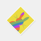 Regenbooggestreepte paashaas servet (Hoek)