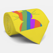 Regenbooggestreepte paashaas stropdas (Opgerold)