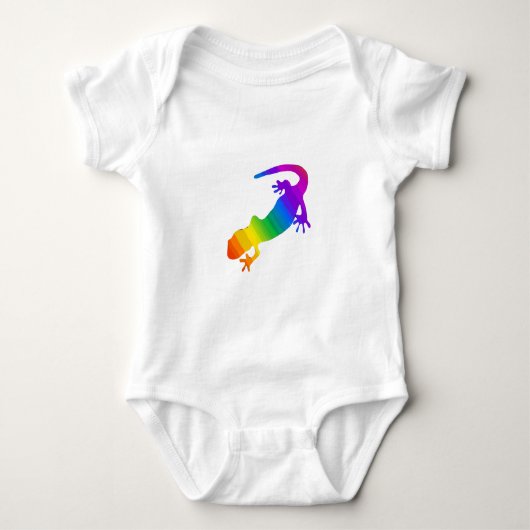 Regenbooggestreepte Salamander Romper (Voorkant)