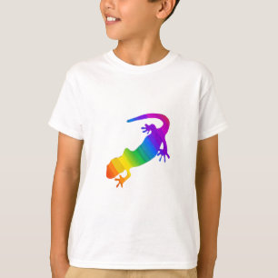 Regenbooggestreepte Salamander T-shirt