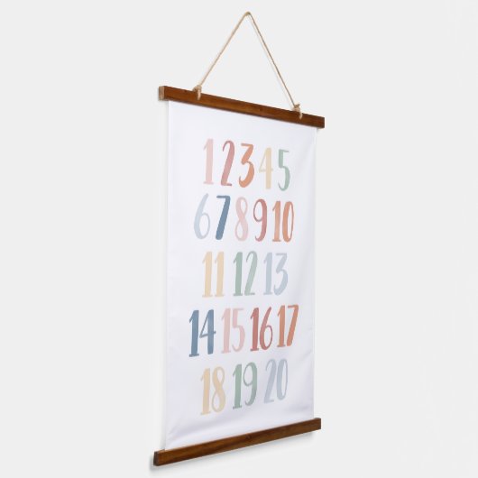 Regenbooggetallen 1-20 Classroom Decor Hangend Wandkleed (Gebogen)