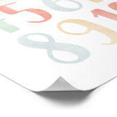 Regenbooggetallen Waterverf Classroom Decor Poster (Hoek)