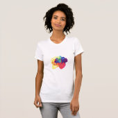 Regenbooggeverfd Roos T-shirt (Voorkant volledig)