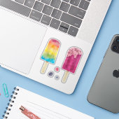 Regenbooggevroren regenboogvruchtensap sticker (Laptop met iPhone)