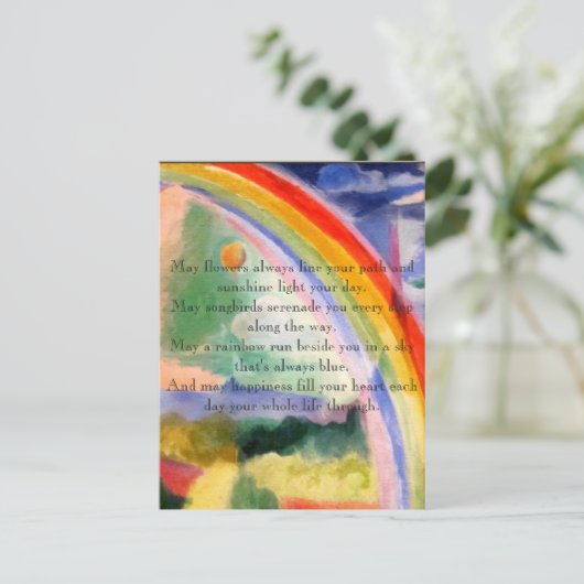 Regenbooggewas Briefkaart (Staand voorkant)