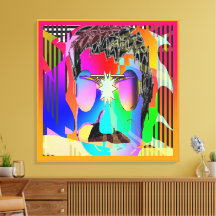 Regenbooggezicht met Paarse lenzen