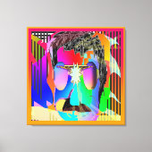 Regenbooggezicht met Paarse lenzen Canvas Afdruk (Voorkant)