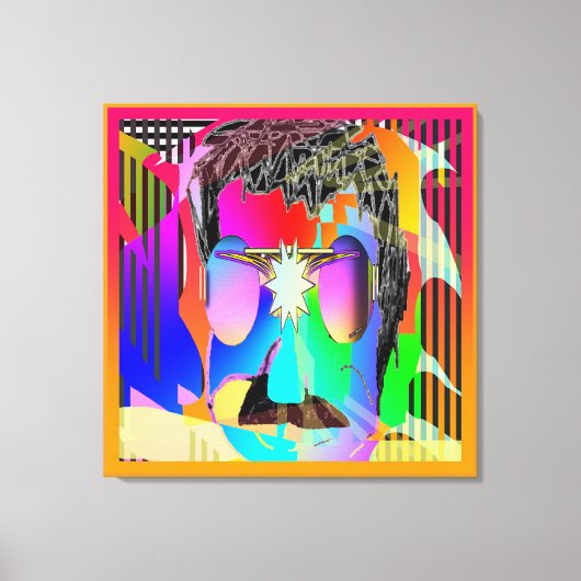 Regenbooggezicht met Paarse lenzen Canvas Afdruk (Voorkant)