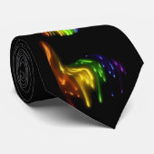 regenbooggezicht van meisje op zwart stropdas (Opgerold)