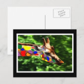 RegenboogGiraffe Briefkaart (Voorkant / Achterkant)