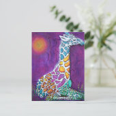 RegenboogGiraffe Briefkaart (Staand voorkant)