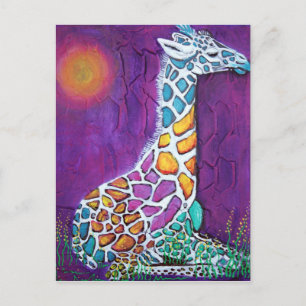 RegenboogGiraffe Briefkaart