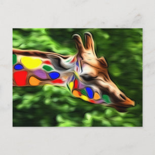 RegenboogGiraffe Briefkaart