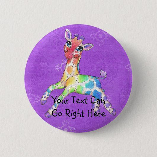 RegenboogGiraffe Button (Voorkant)