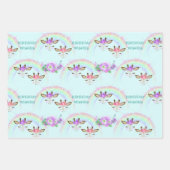 RegenboogGiraffe in Birthday Inpakpapier Vel (Voorkant 3)