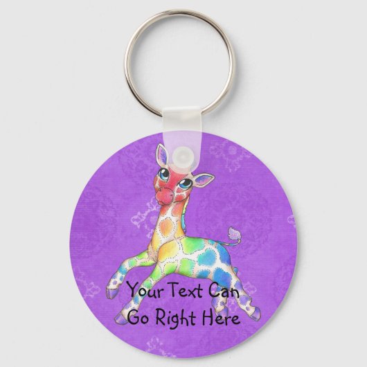 RegenboogGiraffe Sleutelhanger (Voorkant)