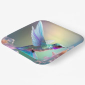 Regenboogglas kolibrie, papieren bordje (Gebogen)