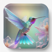 Regenboogglas kolibrie, papieren bordje (Voorkant)