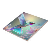 Regenboogglas kolibrie, tegeltje (Zijkant)