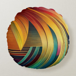 Regenbooggolf Rond Kussen