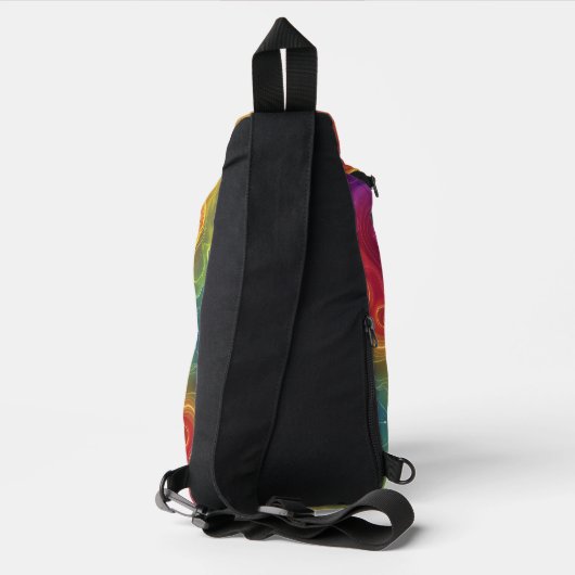 Regenbooggolf van digitale kunst sling bag (Achterkant)