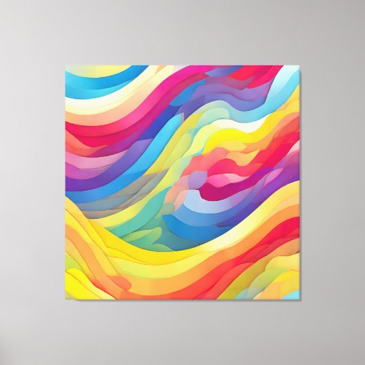Regenbooggolven Canvas Afdruk (Voorkant)