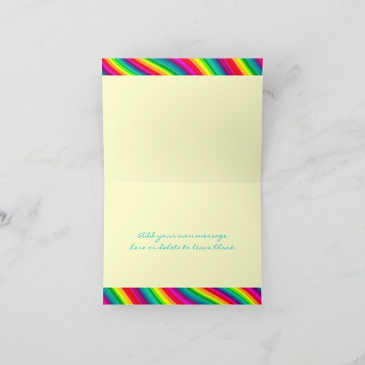 Regenbooggolven Dank u kaart A2 (Binnen)