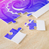 Regenbooggolven kunst legpuzzel (Zijkant)