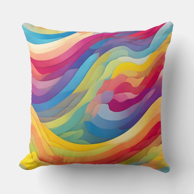 Regenbooggolven Kussen (Voorkant)