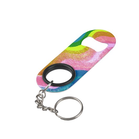 Regenbooggolven Mini Flessenopener (Achterkant Gekanteld)