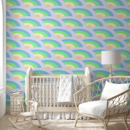 regenbooggolven pastel behang