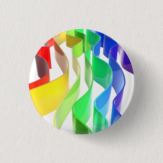 Regenbooggolven Ronde Button 3,2 Cm (Voorkant)