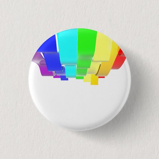 Regenbooggolven Ronde Button 3,2 Cm (Voorkant)